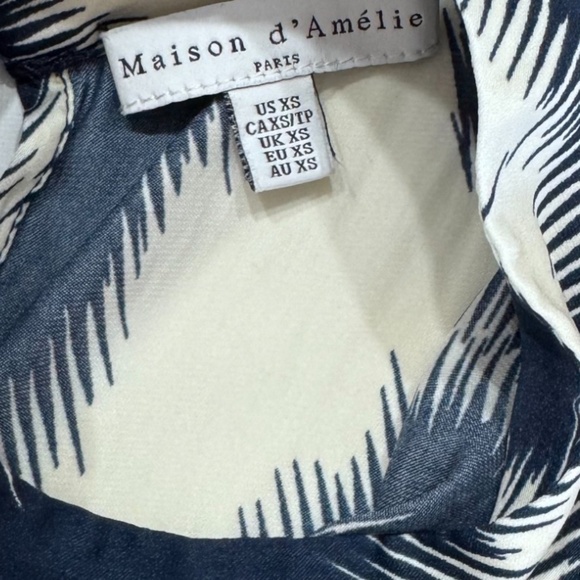 MAISON D'AMELIE PARIS - BLUE/BEIGE BLOUSE - XS - Picture 5 of 6
